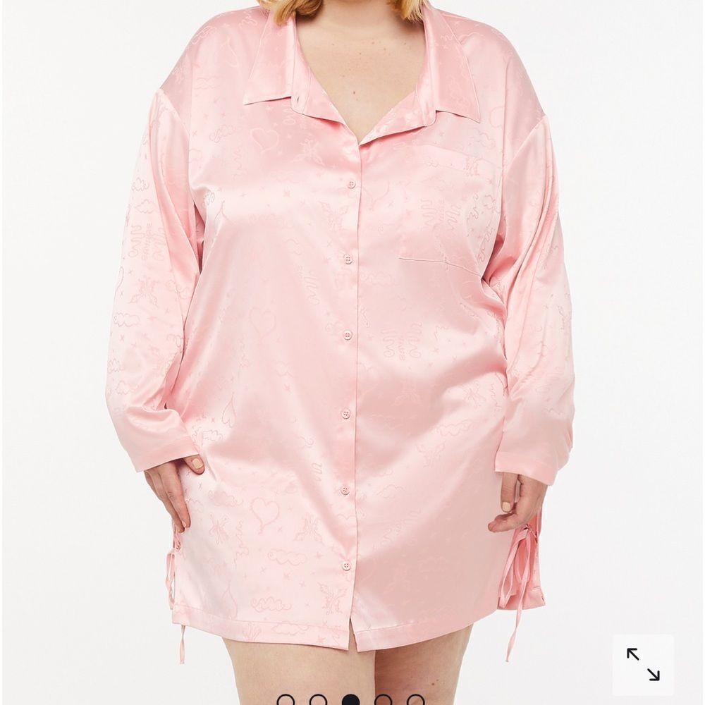 Savage x Fenty Heavenly Satin Sleep Shirt Pink 2X NWT IN‎ PACKAGING